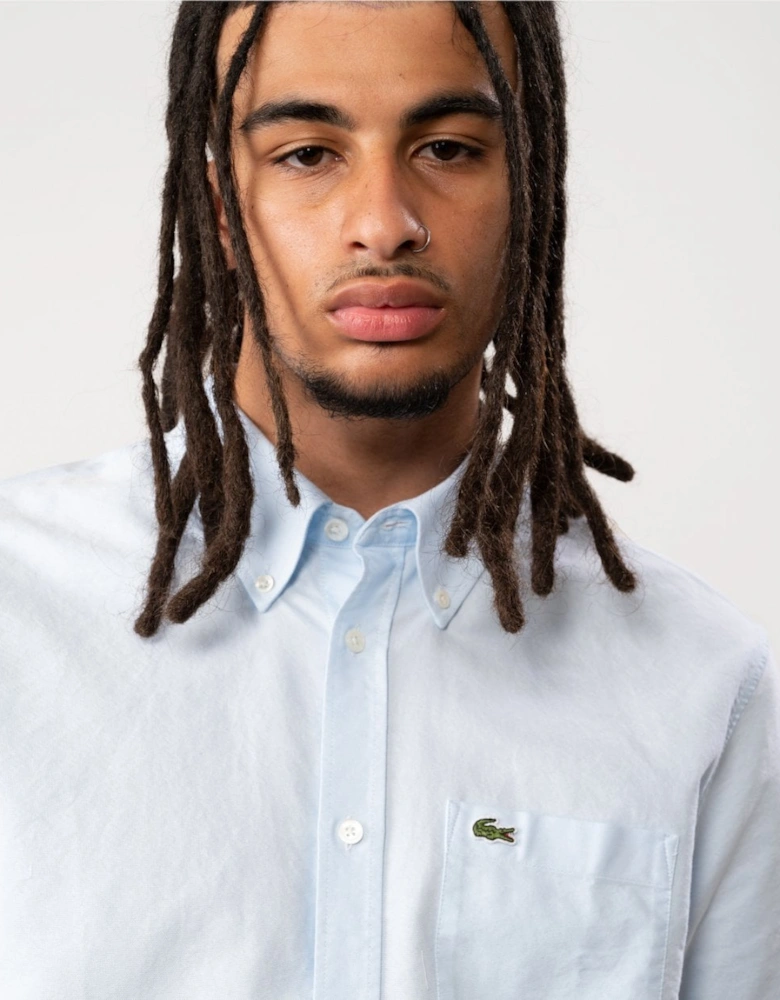 Mens Casual Short Sleeve Woven Shirt