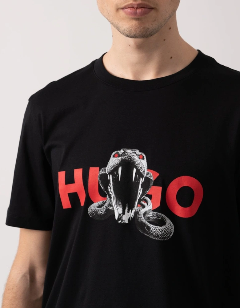 HUGO Deyladec Mens Snake Logo Print T-Shirt