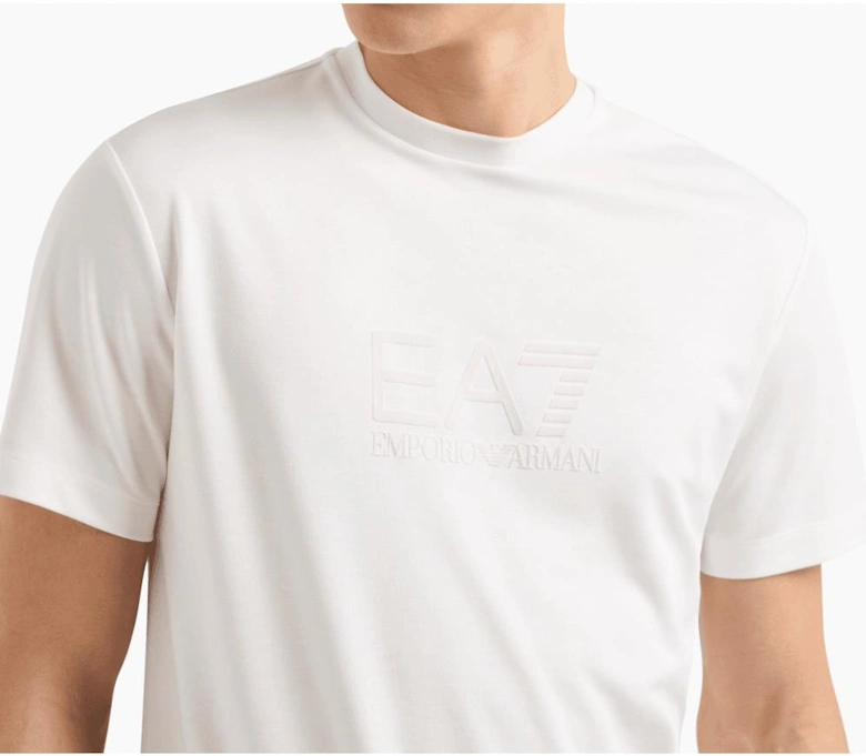 Monochrome Velour Logo White T-Shirt