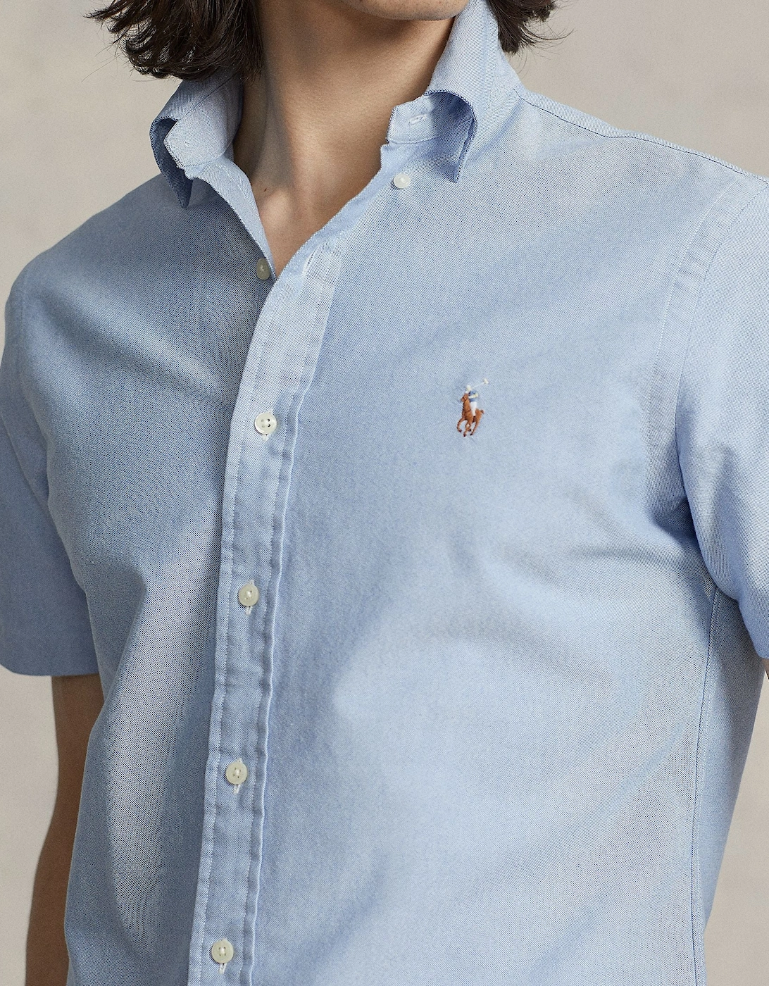 Ralph Lauren Short Sleeved Oxford Shirt - Blue
