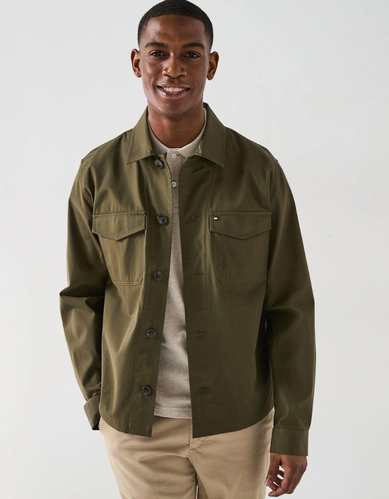 Cotton Nylon Overshirt - Dark Khaki