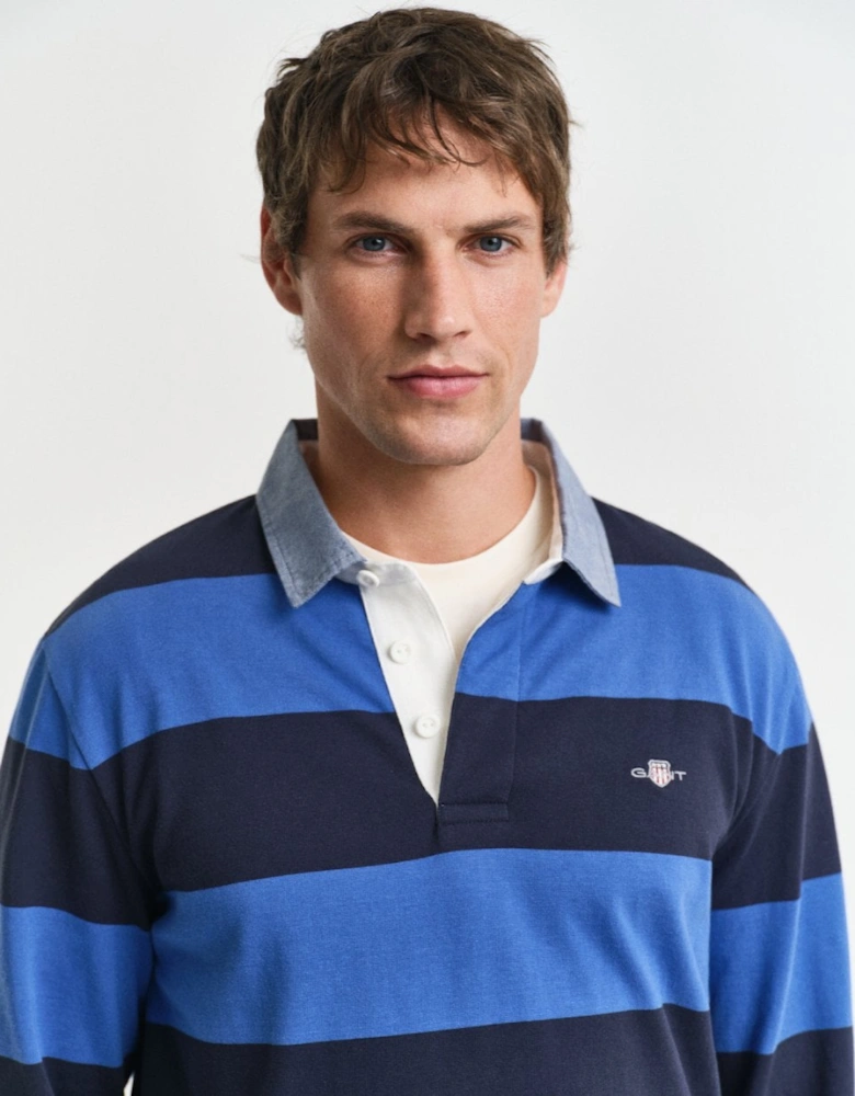 Mens Regular Fit Chambray Stripe Heavy Rugger
