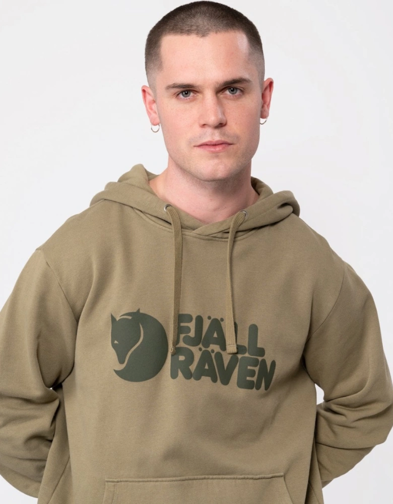 Fjallraven Logo Mens Hoodie - Light Olive 622