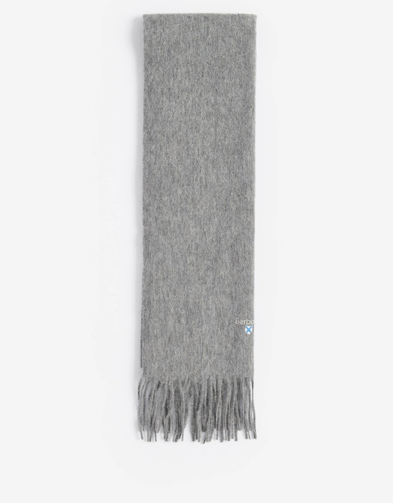 Unisex Plain Lambswool Scarf - Light Grey Marl