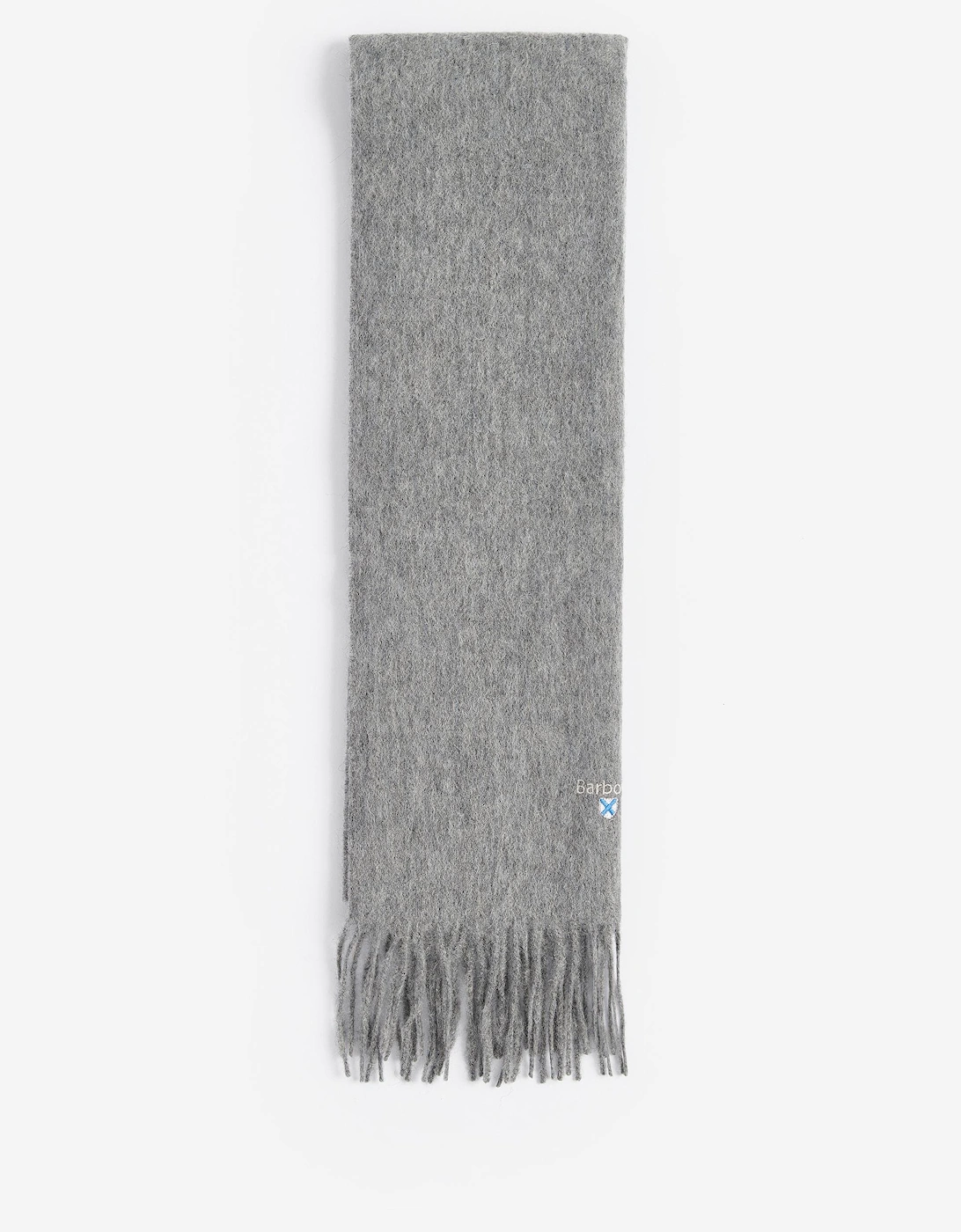 Unisex Plain Lambswool Scarf - Light Grey Marl