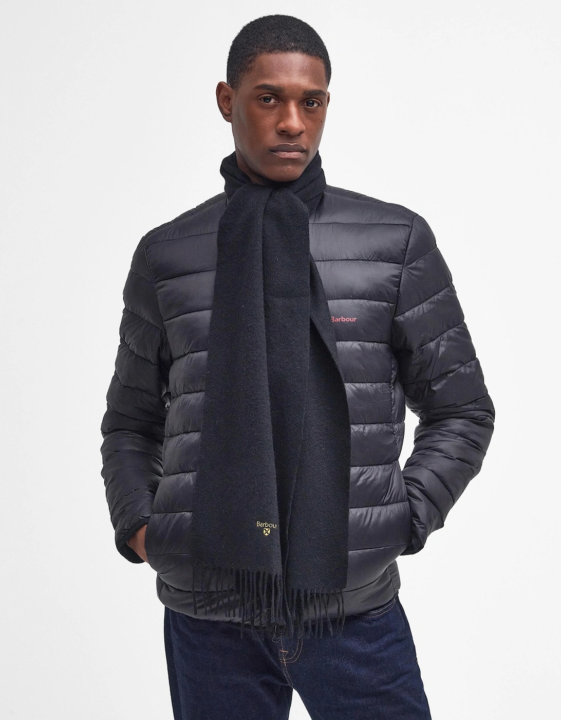 Unisex Plain Lambswool Scarf - Black