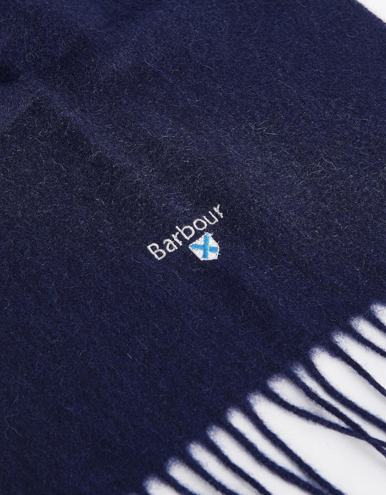 Unisex Plain Lambswool Scarf - Navy