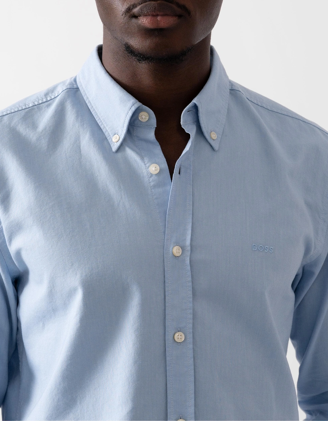 BOSS Orange Rickert Mens Long Sleeve Shirt - Open Blue 460