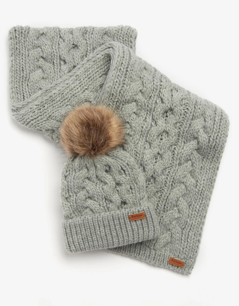 Penshaw Womens Beanie/Scarf - Grey