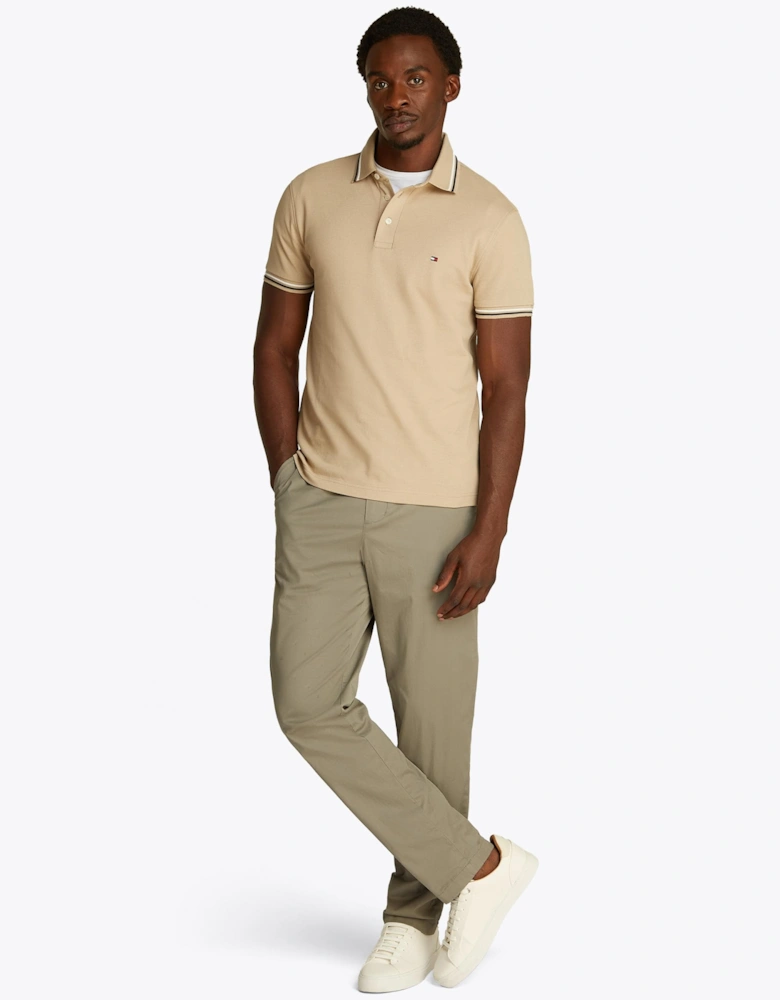 Tipped Slim Fit Mens Polo