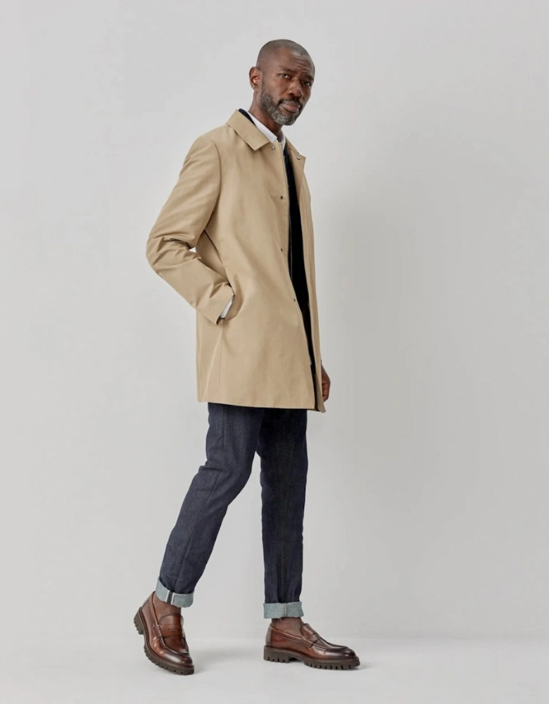 Huntingfield Mens Showerproof Cotton Mac - Stone