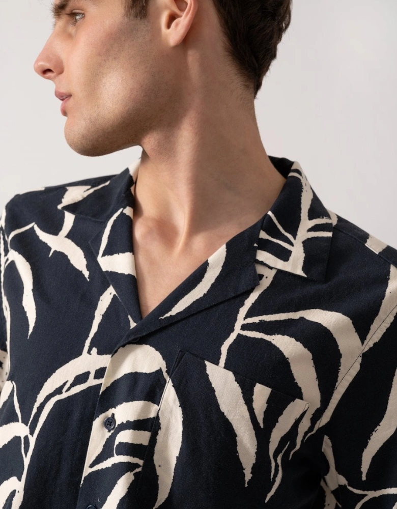 Ravenshead Mens Leaf Print Short Sleeved Shirt