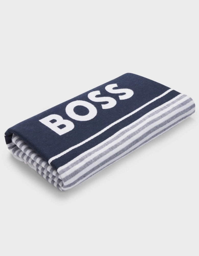BOSS Orange Riviera Mens Striped Beach Towel