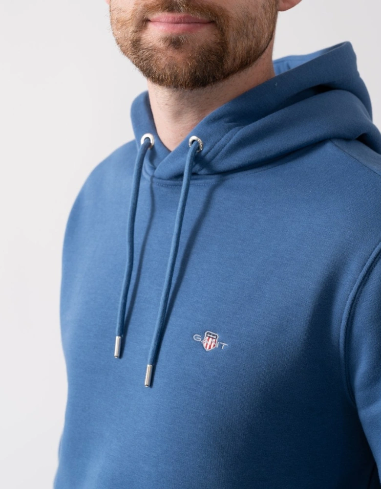 Mens Regular Fit Shield Logo Pullover Hoodie - 442 Vintage Blue