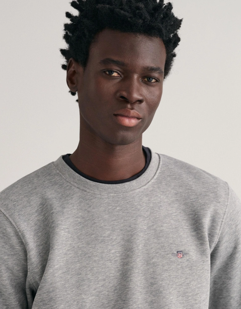 Mens Regular Fit Shield Logo Crew Neck Sweatshirt