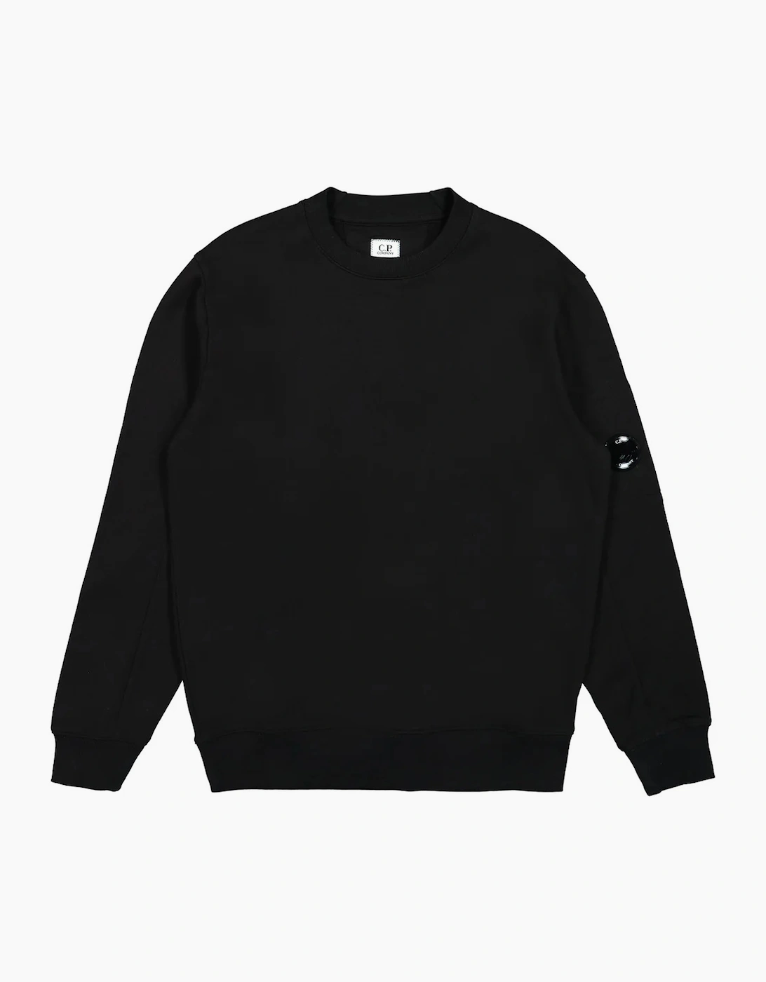 CP Company Men's Diagonal Raised Fleece Lens Sweatshirt - Black - Size: MEDIUM