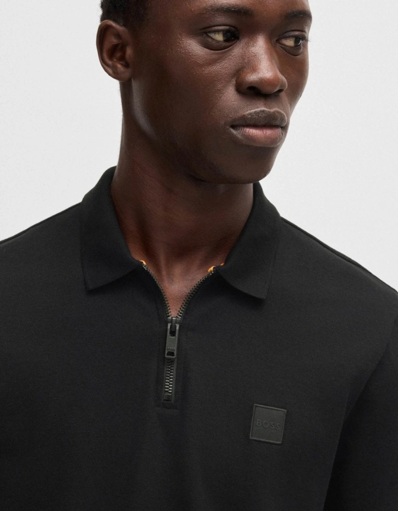 BOSS Orange Passerzip Mens Zip Placket Polo Shirt