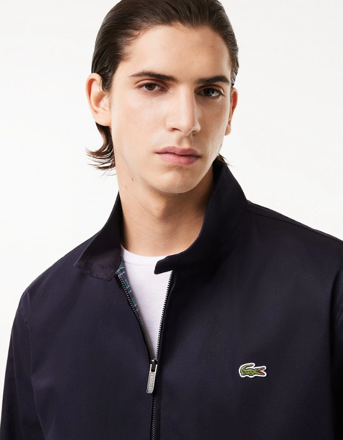 Mens Showerproof Cotton Twill Harrington Jacket - Navy Blue HDE