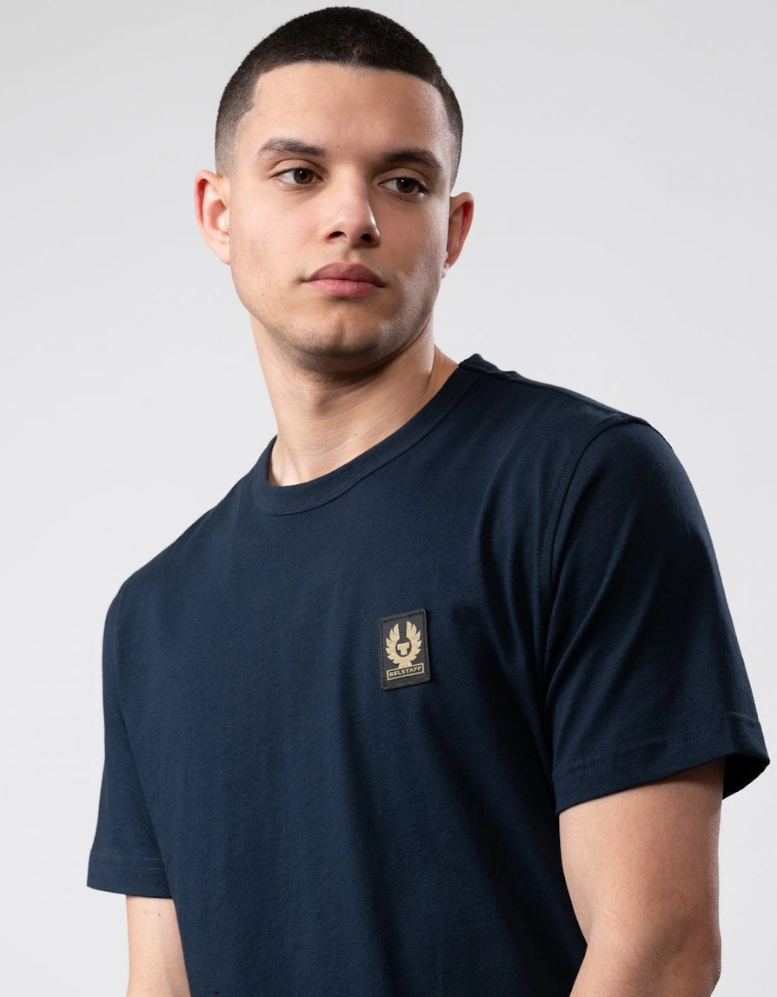 Short Sleeved Mens Logo Patch T-Shirt