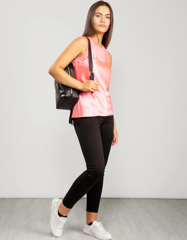 Womens Layered Satin Blouse