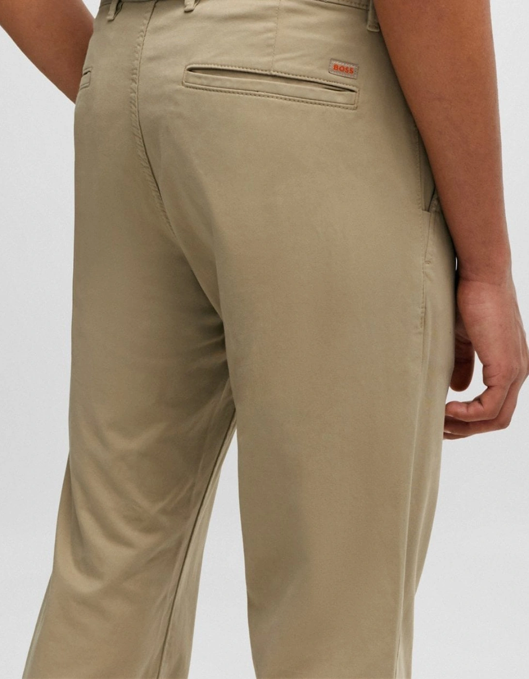 BOSS Orange Mens Slim Fit Chinos in Stretch-Cotton Satin NOS