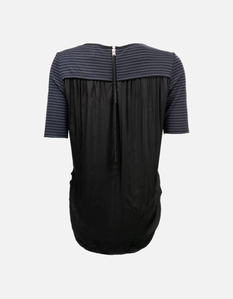 S/S Zip Closure Womens Top