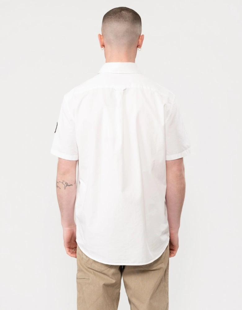 Scale Mens Short Sleeve Shirt - White