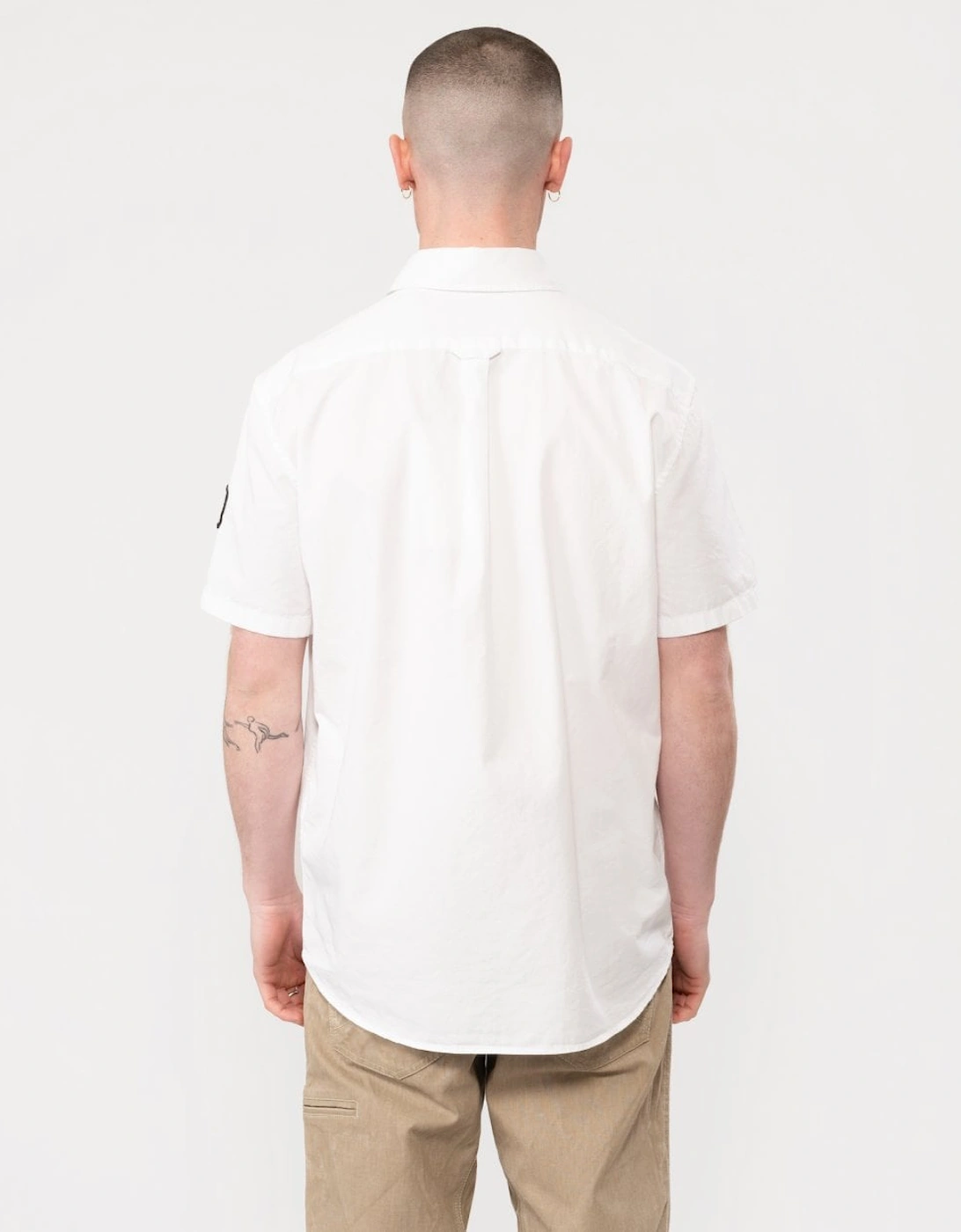 Scale Mens Short Sleeve Shirt - White