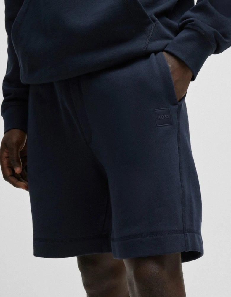 BOSS Orange Sewalk Mens Cotton-Terry Shorts With Logo Badge
