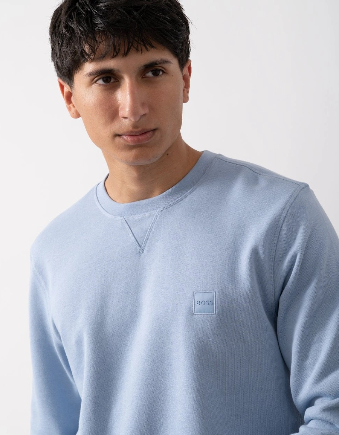 BOSS Orange Westart Mens Crew Neck Sweatshirt With Logo Patch