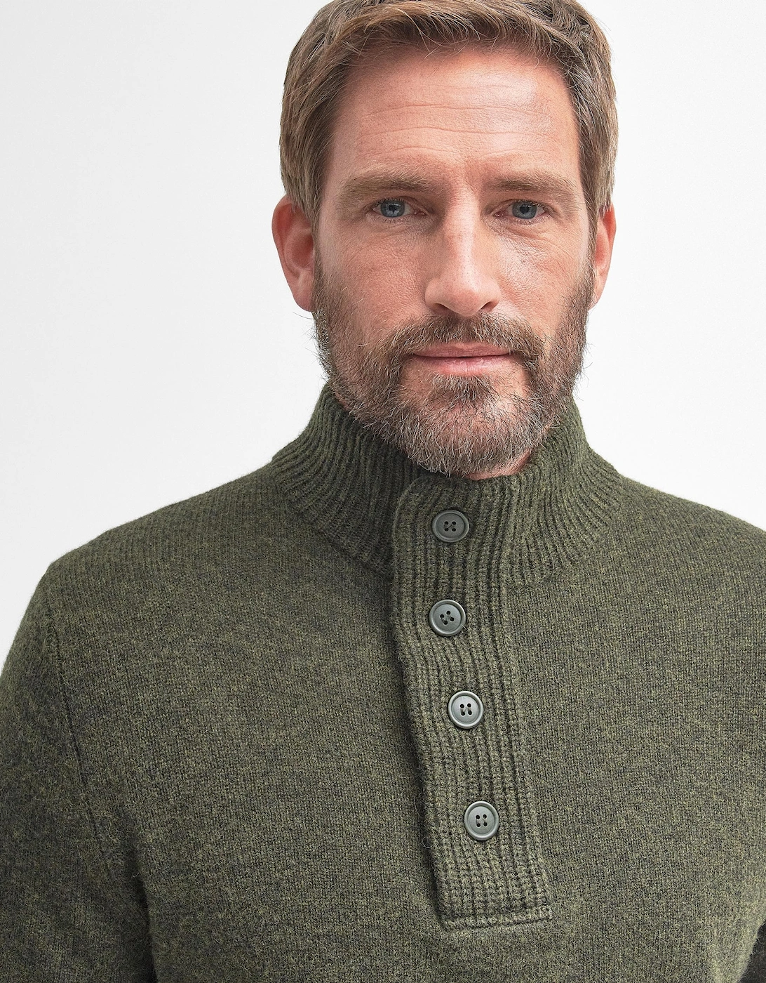 Essential Patch Half Zip Mens Jumper - Seaweed