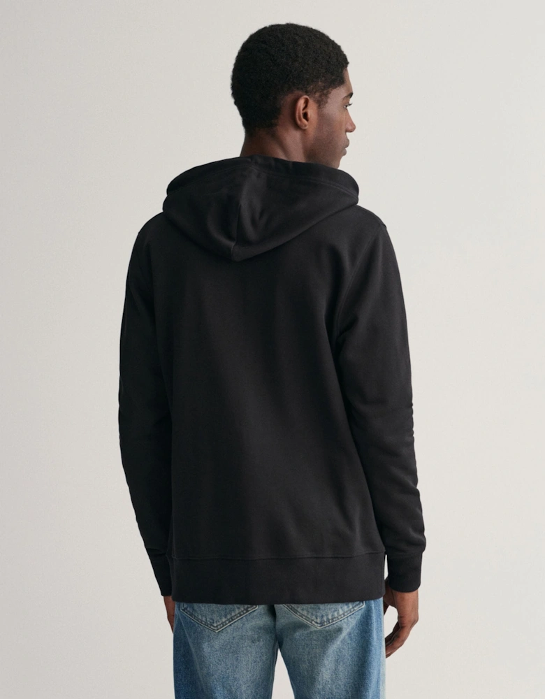 Mens Regular Fit Shield Logo Full Zip Hoodie