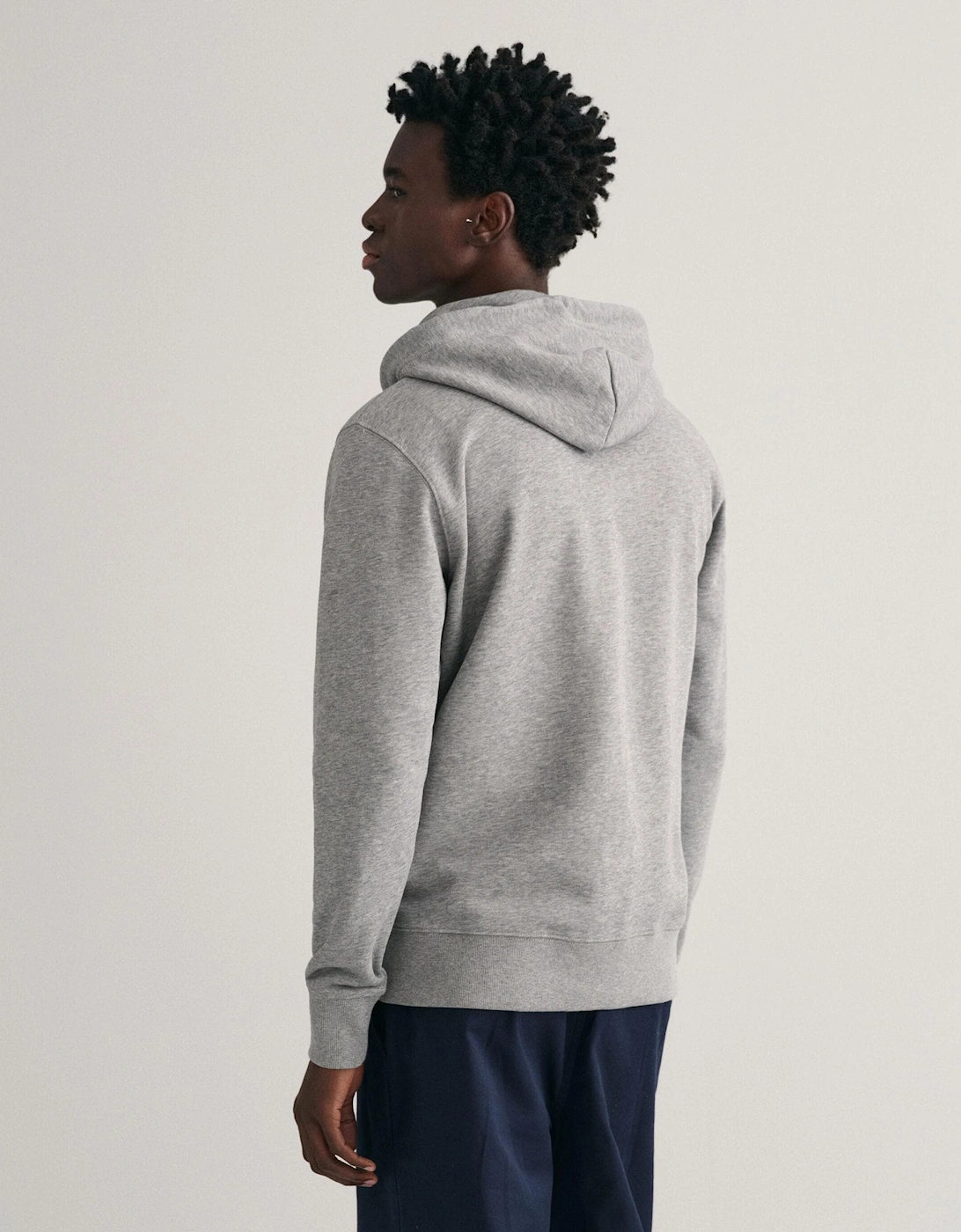Mens Regular Fit Shield Logo Full Zip Hoodie