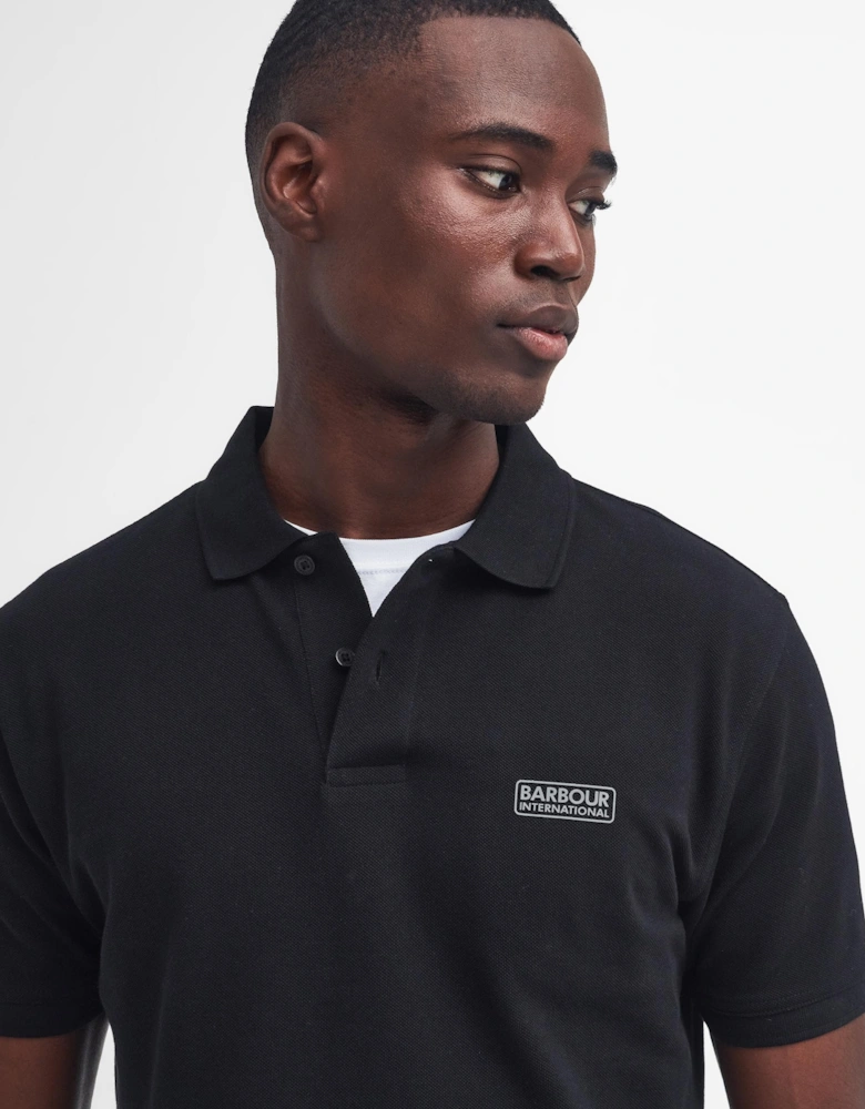 Essential Short Sleeve Mens Polo - Black/Pewter