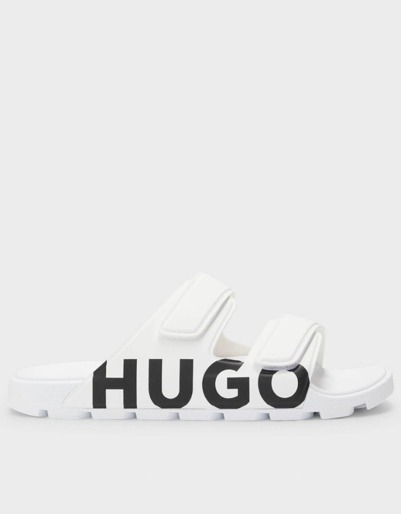 HUGO Evander Mens Logo Sandals with Double Touch-Closure Straps