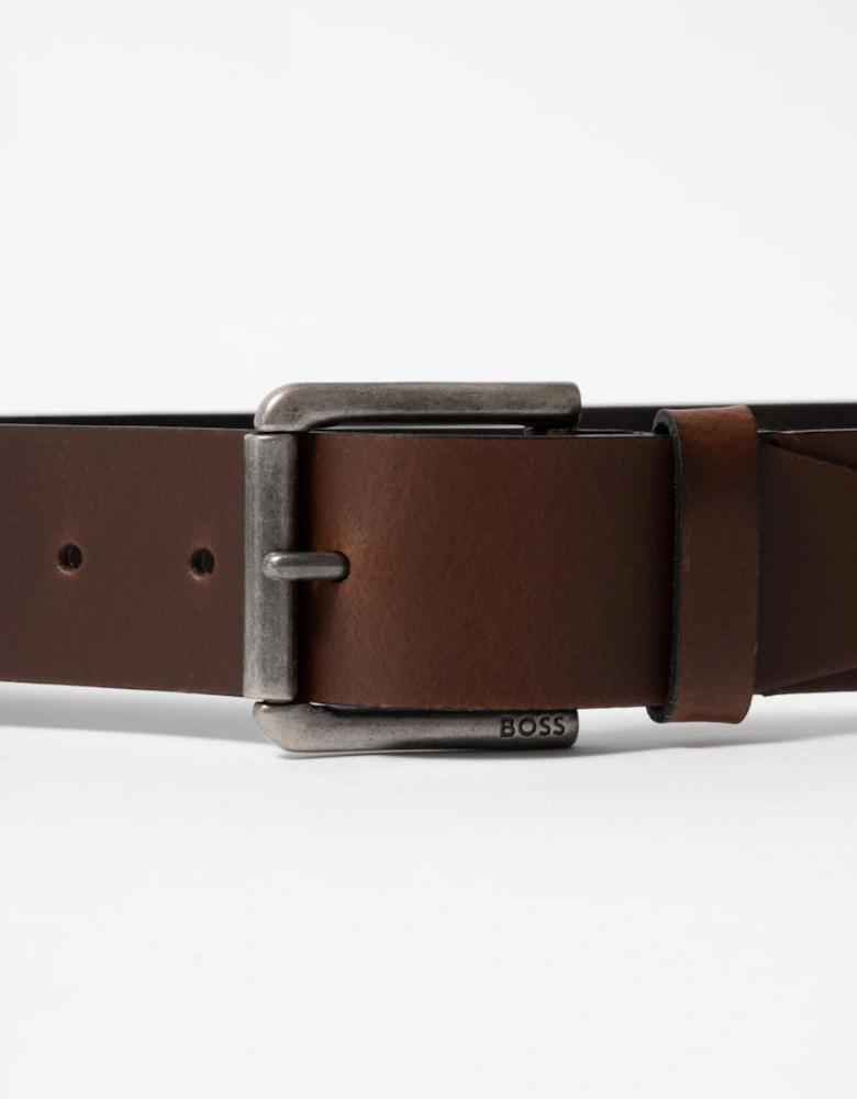 BOSS Orange Joris Mens Italian Leather Belt with Engraved Buckle
