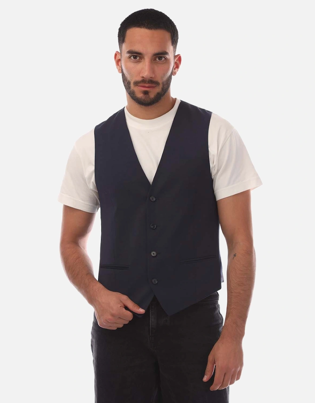 Hugo Boss Men's Vin182 Waistcoat - Navy - Size: 36/Regular
