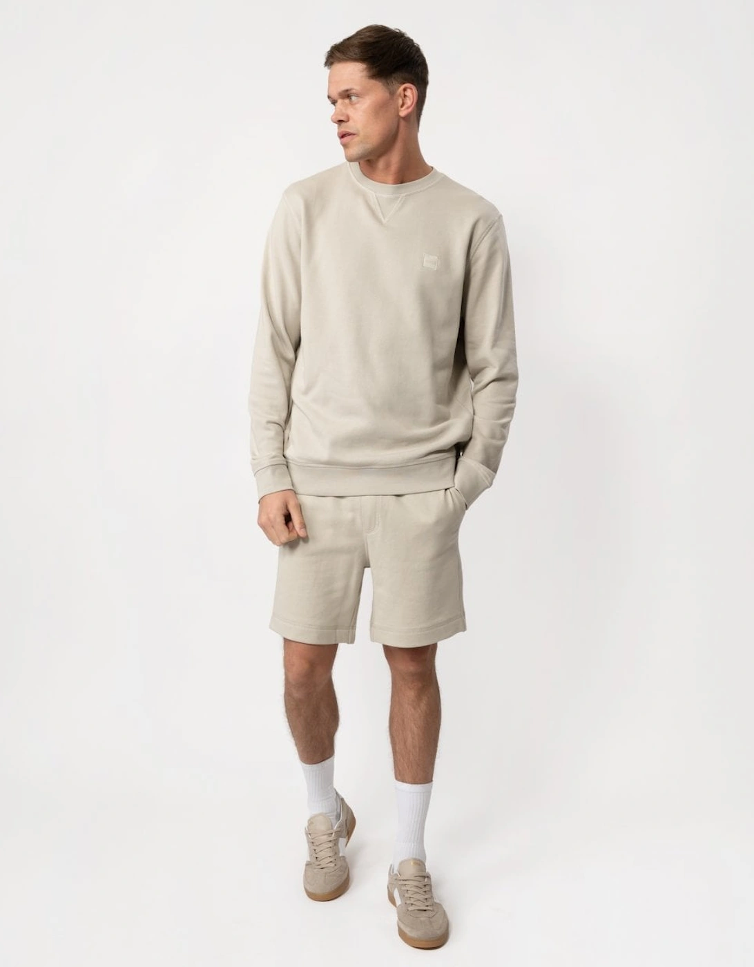 BOSS Orange Westart Mens Crew Neck Sweatshirt With Logo Patch