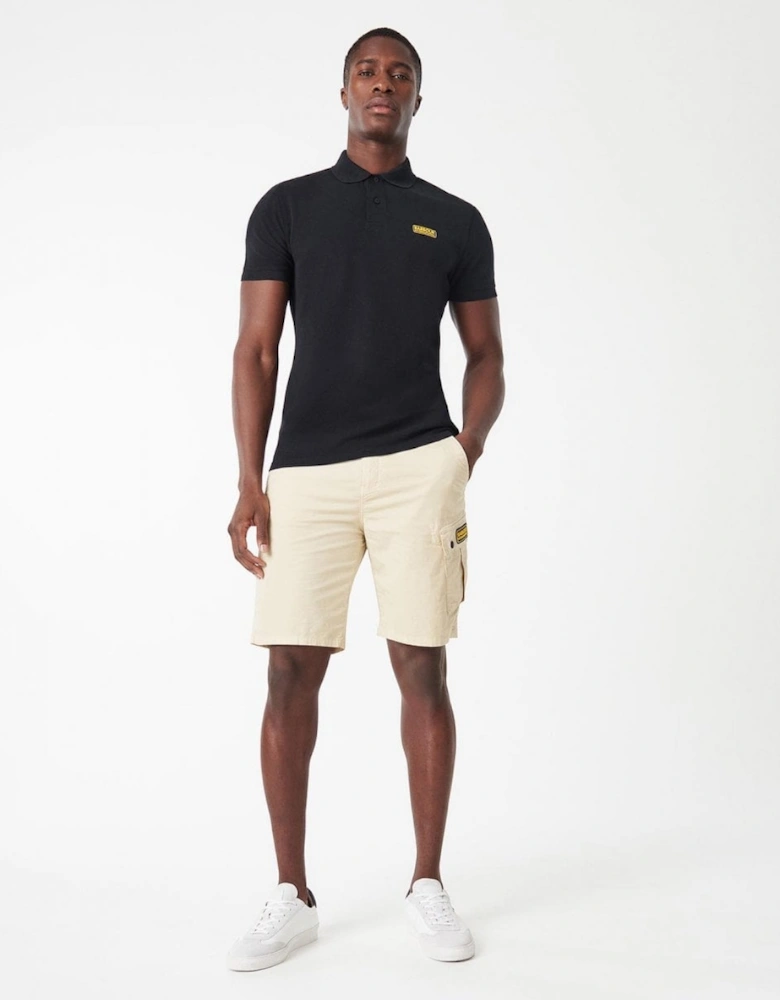 Essential Short Sleeve Mens Polo - Black/Yellow
