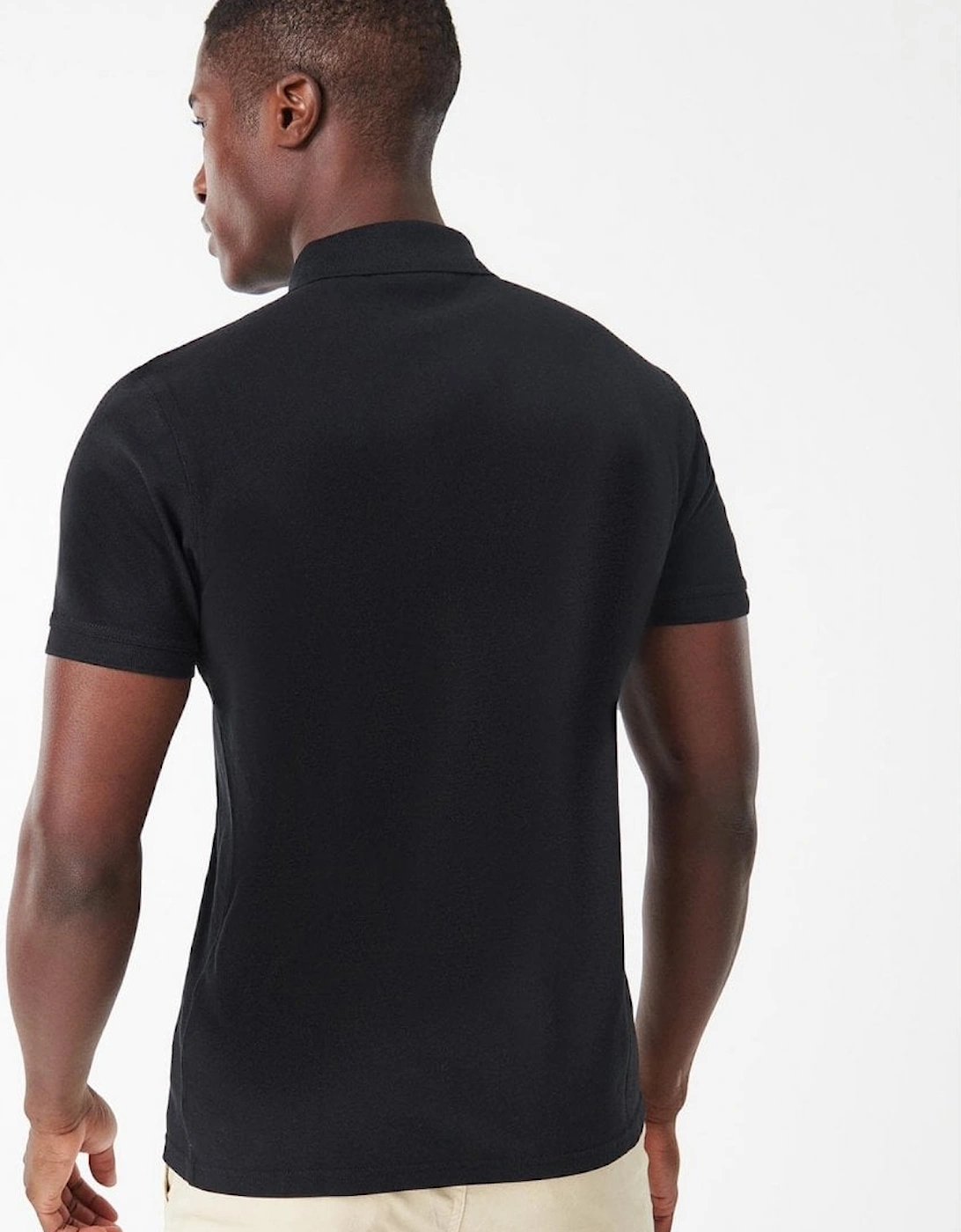 Essential Short Sleeve Mens Polo - Black/Yellow
