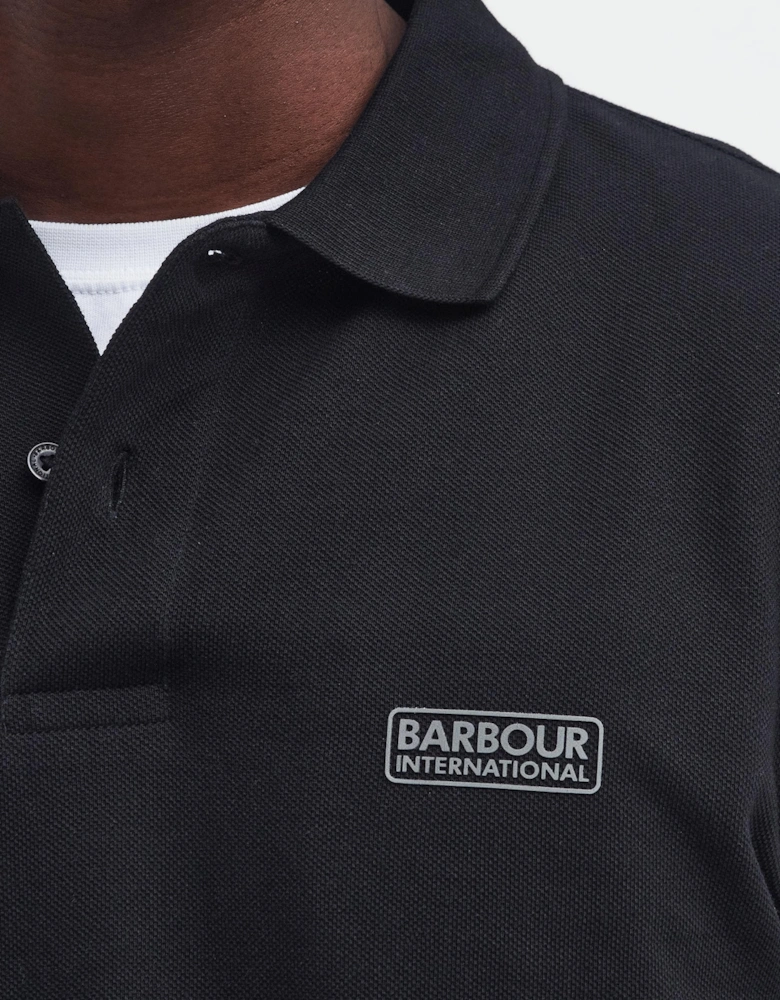 Essential Short Sleeve Mens Polo - Black/Pewter