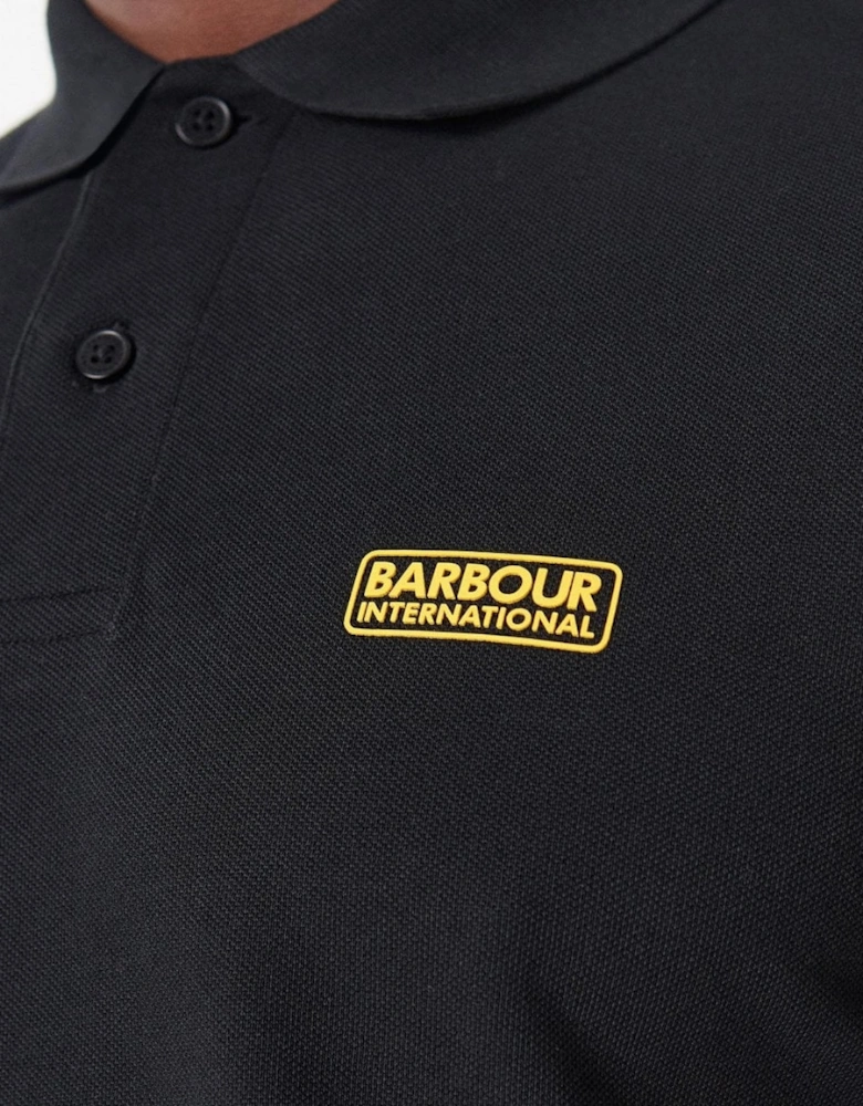 Essential Short Sleeve Mens Polo - Black/Yellow
