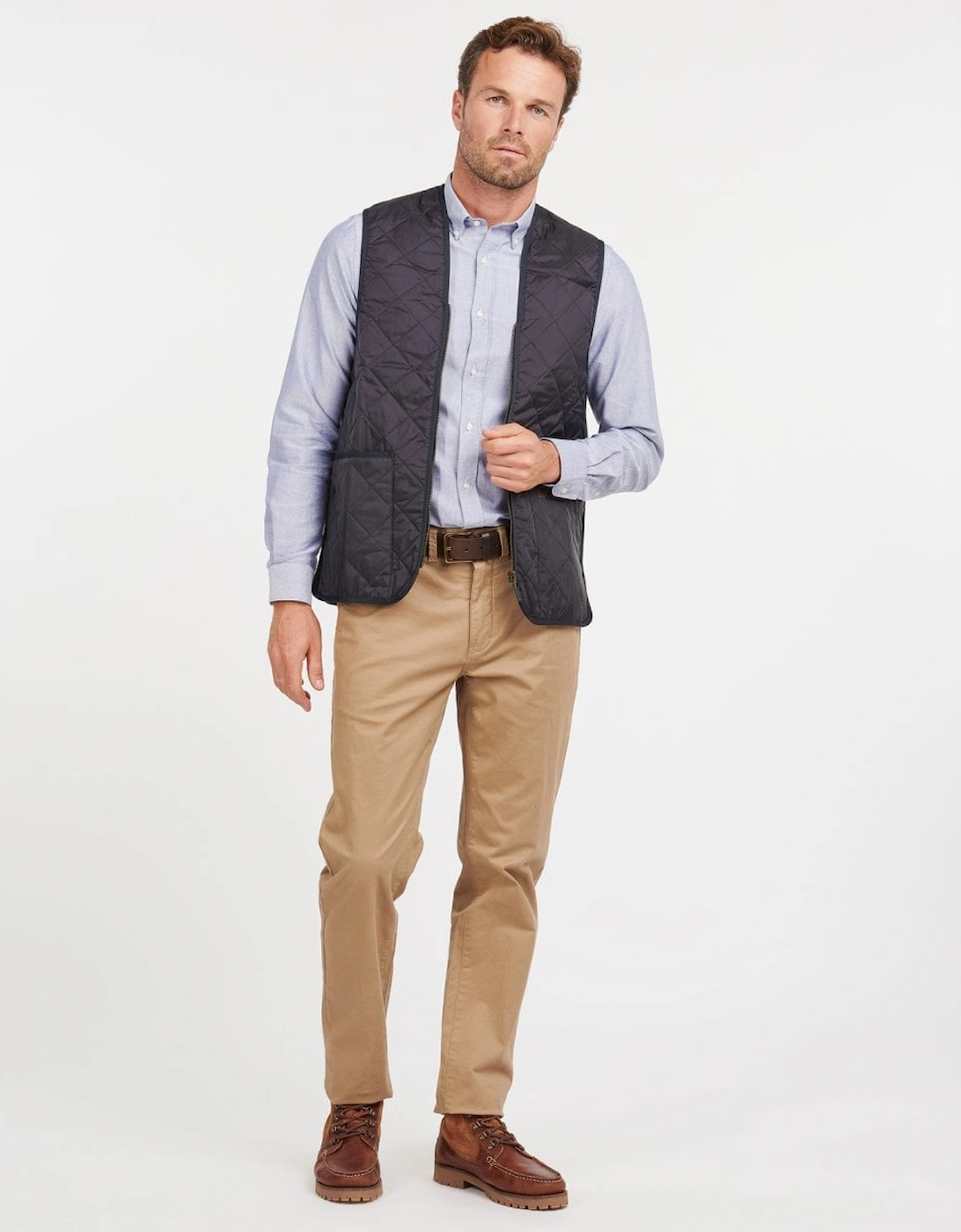 Quilted Mens Waistcoat/Zip-In Liner
