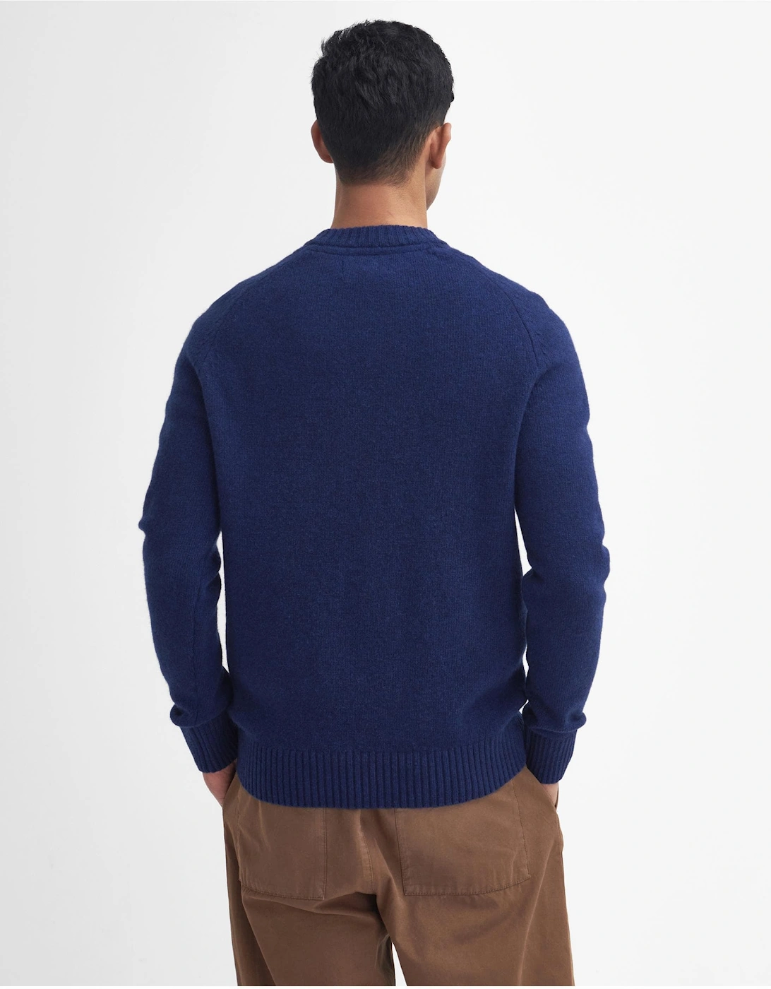 Grangetown Mens Crew Neck Knitted Sweater - Inky Blue