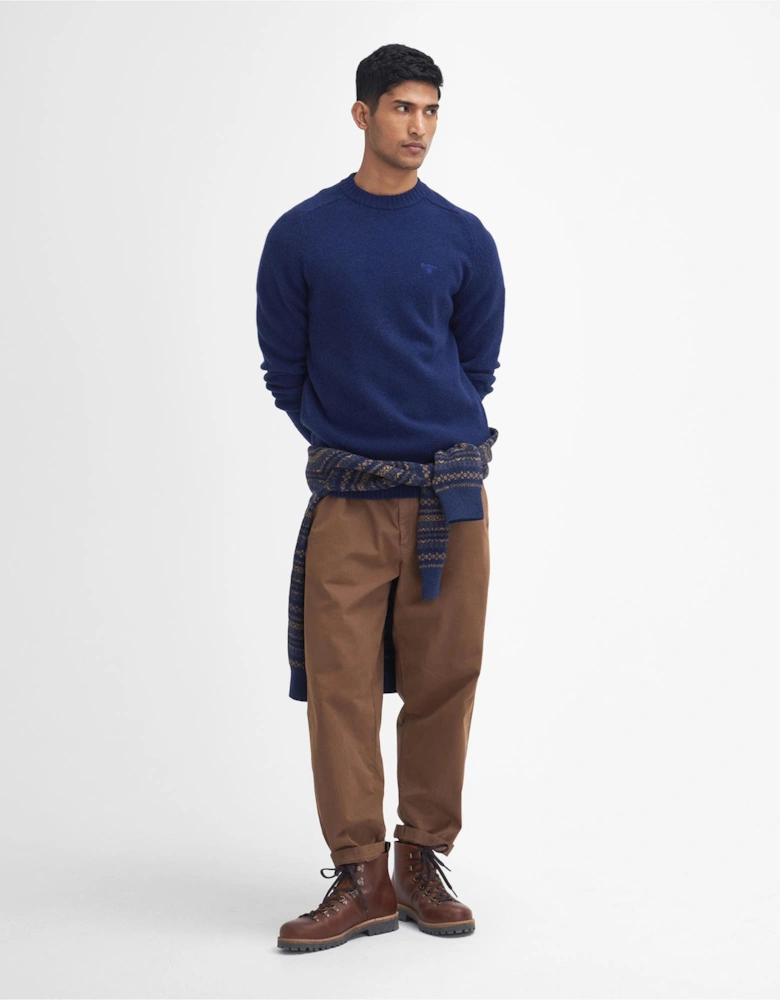 Grangetown Mens Crew Neck Knitted Sweater - Inky Blue