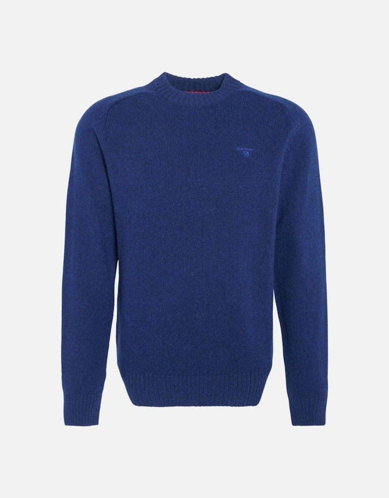 Grangetown Mens Crew Neck Knitted Sweater - Inky Blue