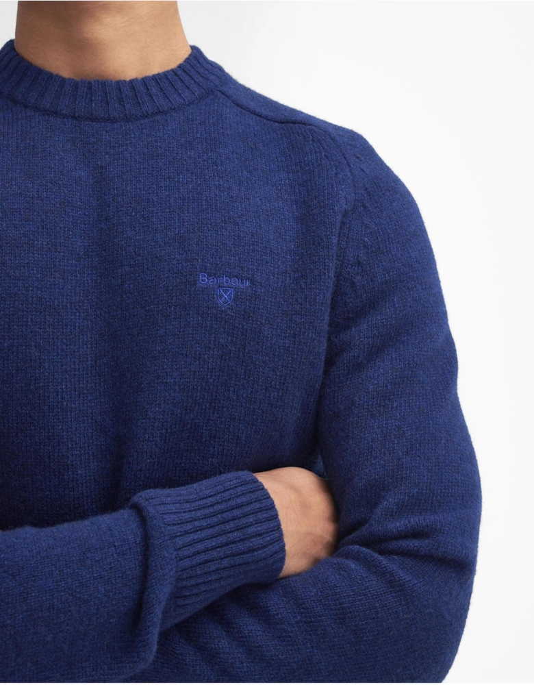 Grangetown Mens Crew Neck Knitted Sweater - Inky Blue