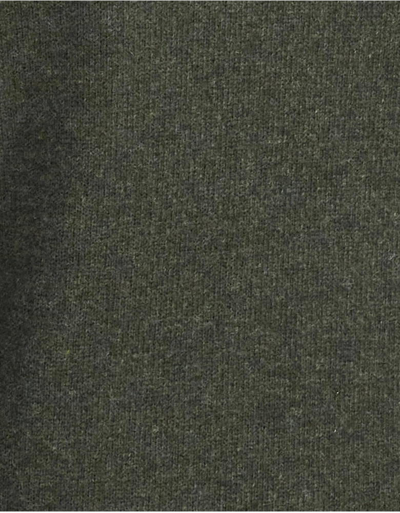 Grangetown Mens Crew Neck Knitted Sweater - Mid Olive