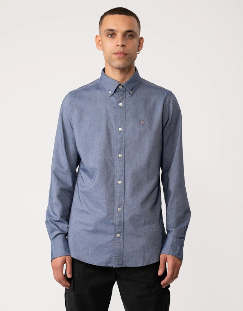 Mens Slim Fit Long Sleeve Oxford Shirt