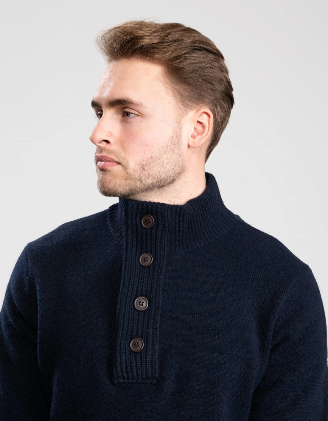 Essential Patch Half Zip Mens Jumper - Navy